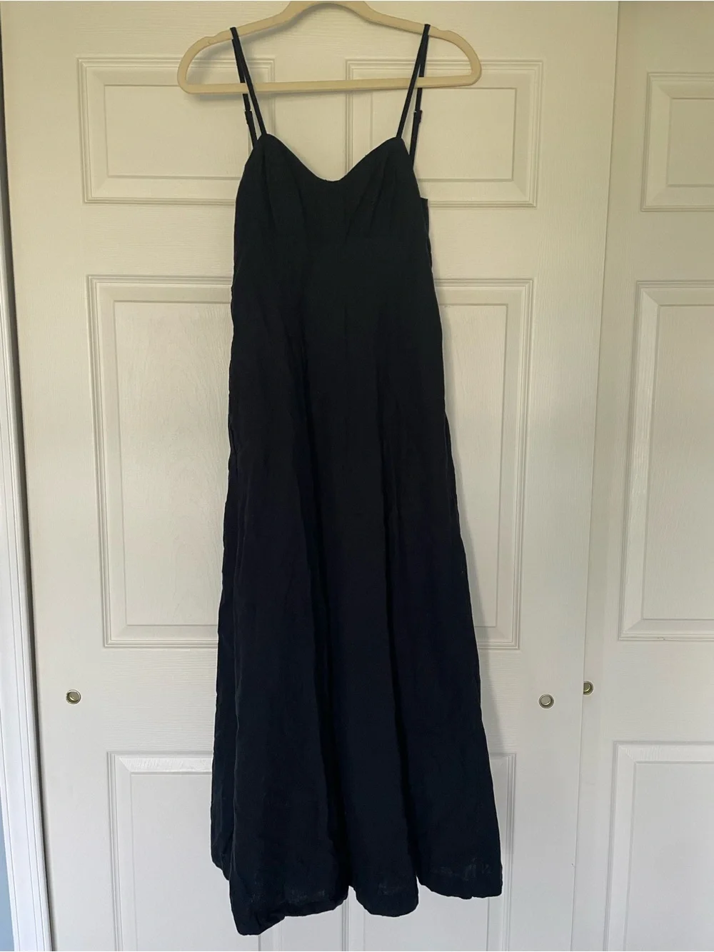 Abercrombie & Fitch Black Linen Blend Maxi Dress, Size XXS